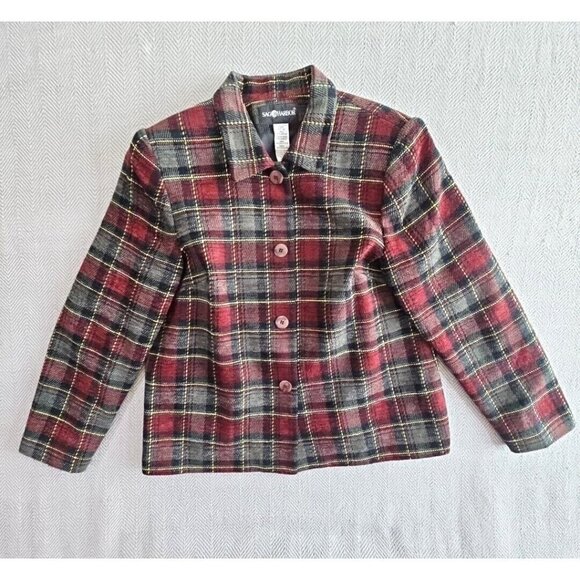 Sag Harbor Estilo Tweed Jacket Blazer Women's 12 Red & Gray Tweed Old Money - Picture 1 of 16
